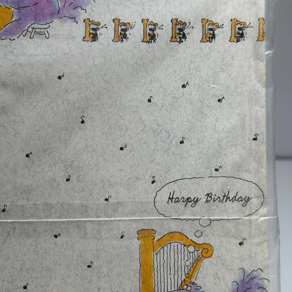 Vintage Birthday Gift Wrap Hallmark Lite Square 2 Sheets 8 1/3 Sq. Feet Total
